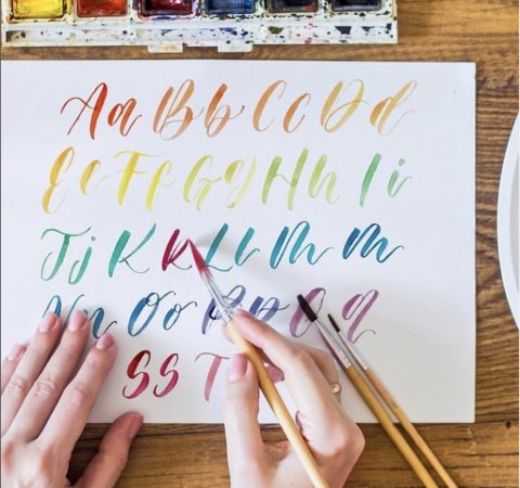 Calligraphy Rainbow calligraphy letters